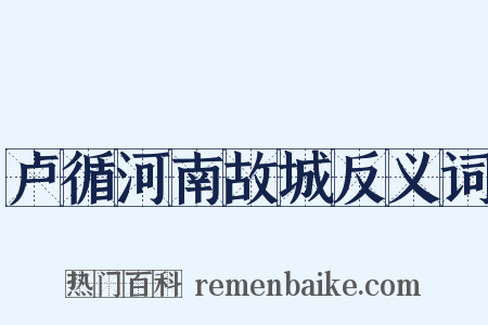 卢循河南故城反义词是什么意思的图片
